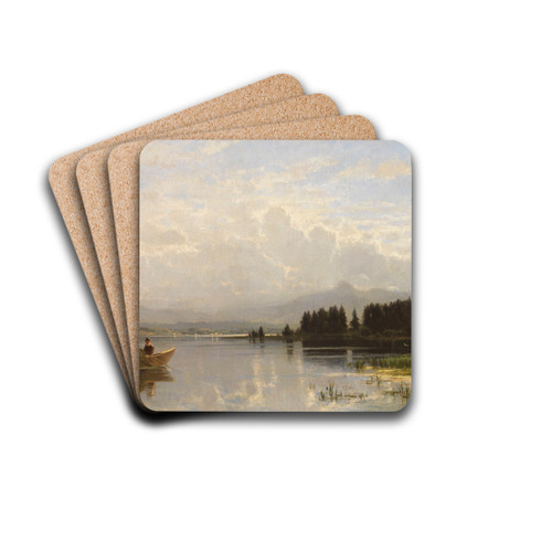 Heuboot bei der berfahrt (wohl oberbayerischer See) by Richard Von Poschinger Drink Coasters - set of 4