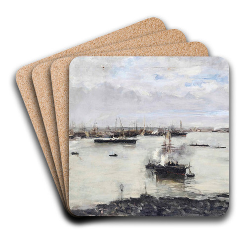 Il porto di Genova by Pompeo Mariani Art Drink Coaster set Il porto di Genova by Pompeo Mariani Art Drink Coaster set