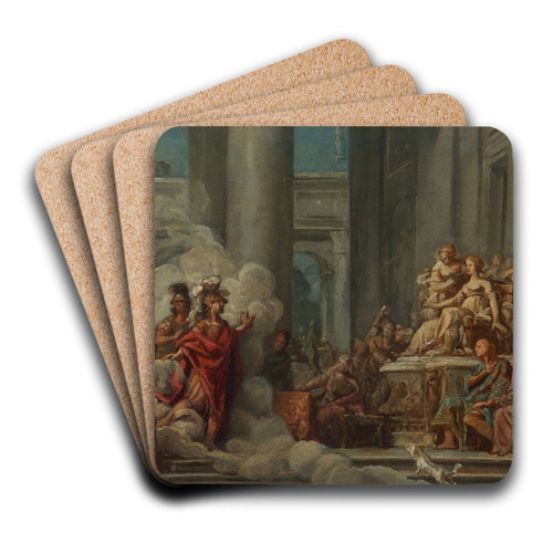 The Arrival of Aeneas in Carthage by Jean Bernard Restout Art Drink Coaster set