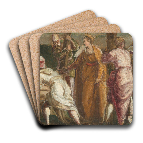 Saint Helen Testing the True Cross by Jacopo Tintoretto Art Drink Coaster set