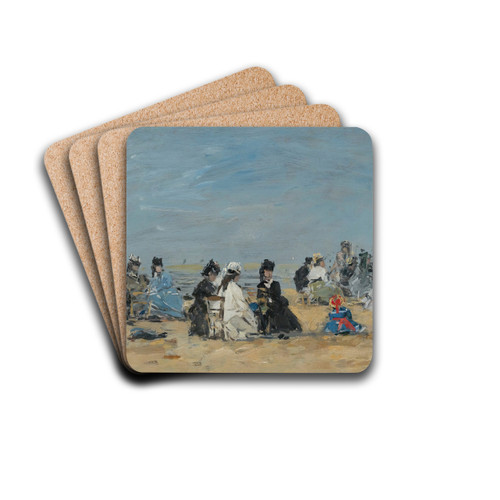 Trouville, Scne De Plage by Eugne Boudin Art Drink Coaster set