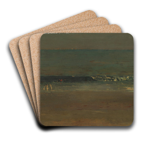 The Beach, Late Afternoon by Winslow Homer Art Drink Coaster set The Beach, Late Afternoon by Winslow Homer Art Drink Coaster set