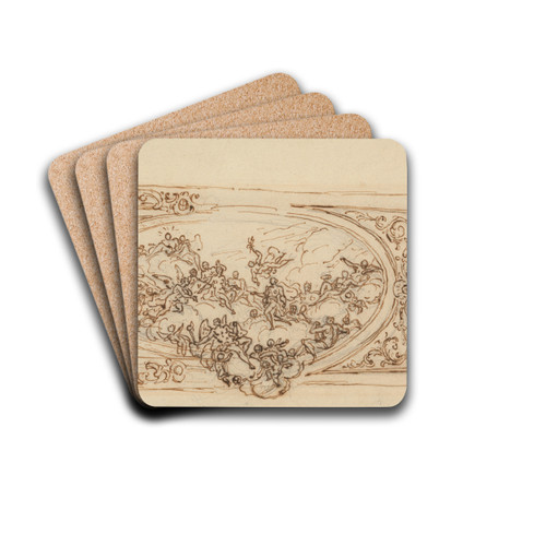 Design for a Ceiling. by Sir James Thornhill Drink Coasters - set of 4 Design for a Ceiling. by Sir James Thornhill Drink Coasters - set of 4