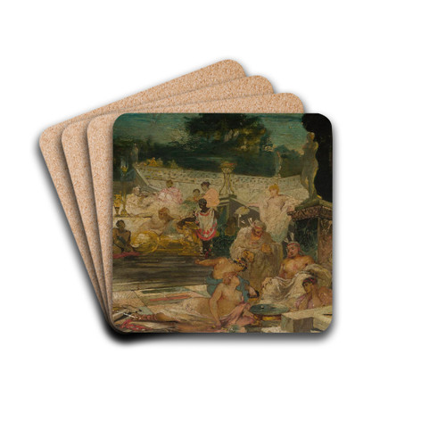 Banquet by Franciszek murko Drink Coasters - set of 4 Banquet by Franciszek murko Drink Coasters - set of 4
