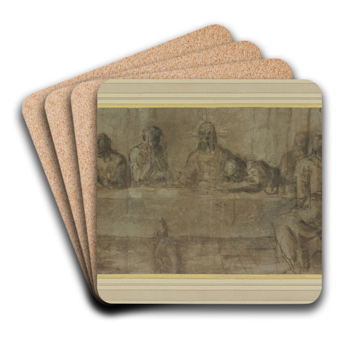 The communion by Taddeo Zuccari Art Drink Coaster set