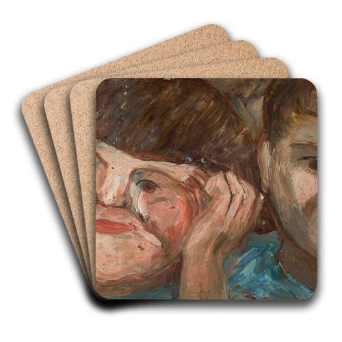 Two children by Tadeusz Makowski Art Drink Coaster set Two children by Tadeusz Makowski Art Drink Coaster set