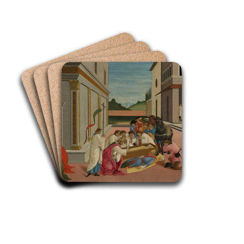 Three Miracles of Saint Zenobius by Sandro Botticelli Drink Coasters - set of 4