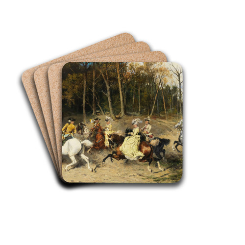 Parforcejagd by Jan Van Chelminski Drink Coasters - set of 4 Parforcejagd by Jan Van Chelminski Drink Coasters - set of 4