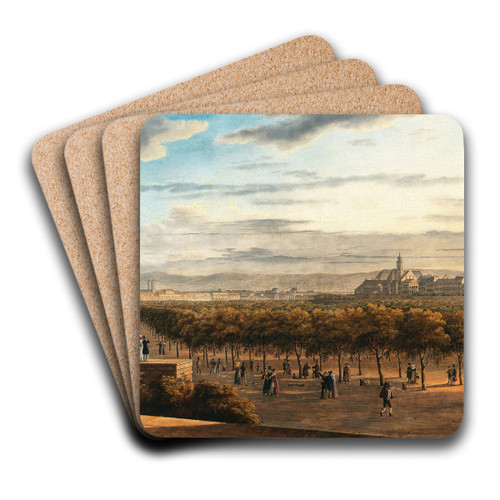 A View of Vienna from the Terrace of Palais Schwarzenberg by Johann Heinrich Hintze Art Drink Coaster set