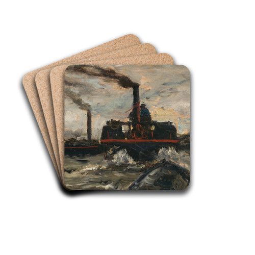 River Boat by Charles Franois Daubigny Drink Coasters - set of 4