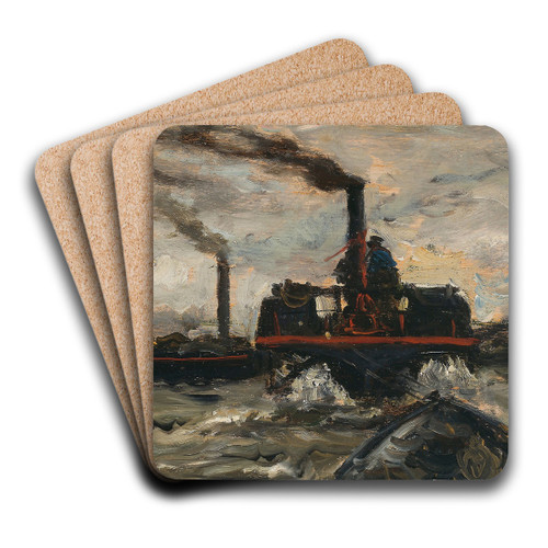 River Boat by Charles Franois Daubigny Art Drink Coaster set