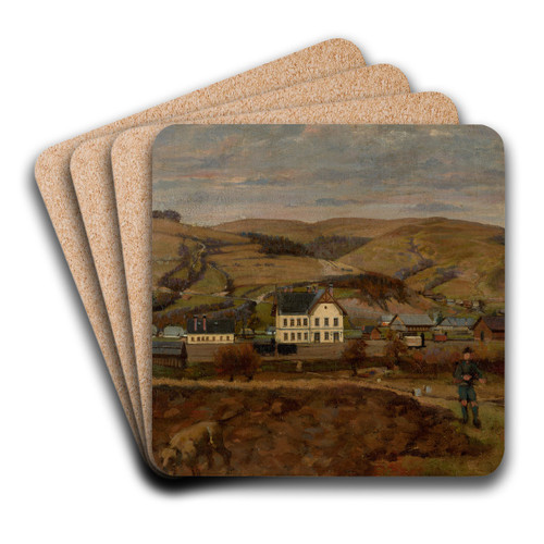 View Of Volovec by Eduard Hrik Art Drink Coaster set