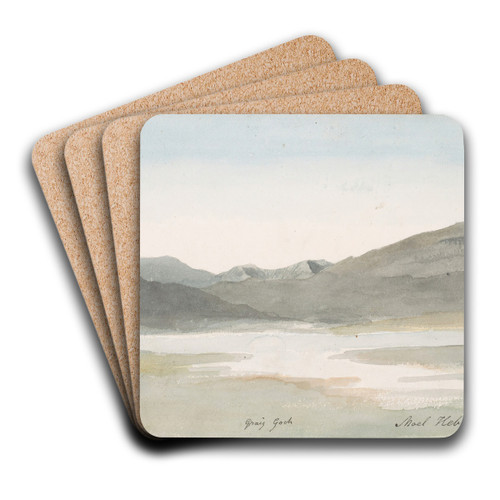 Craig Goch, Moel Hebog, North Wales by Cornelius Varley Art Drink Coaster set