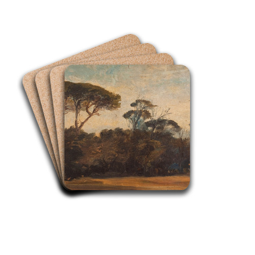 Pins parasols aux environs de Naples by Flix Ziem Drink Coasters - set of 4