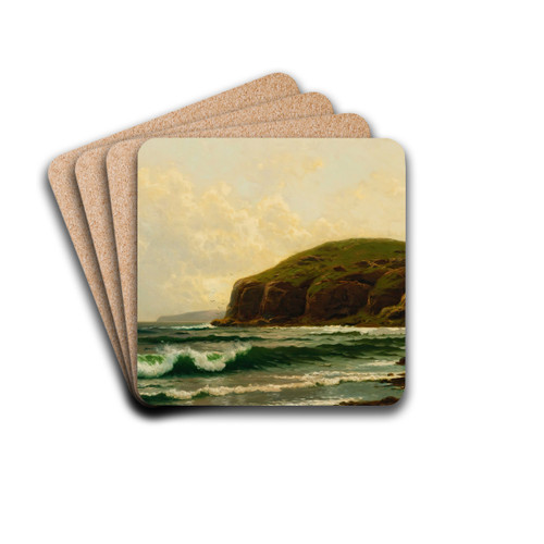 A Fair Day On The Coast by Alfred Thompson Bricher Drink Coasters - set of 4 A Fair Day On The Coast by Alfred Thompson Bricher Drink Coasters - set of 4