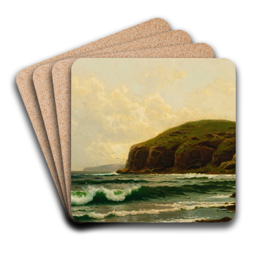 A Fair Day On The Coast by Alfred Thompson Bricher Art Drink Coaster set A Fair Day On The Coast by Alfred Thompson Bricher Art Drink Coaster set