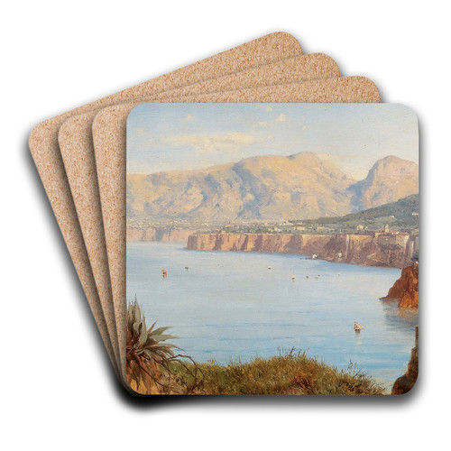 Coastal Landscape In Sorrento Near Naples by Albert Zimmermann Art Drink Coaster set Coastal Landscape In Sorrento Near Naples by Albert Zimmermann Art Drink Coaster set