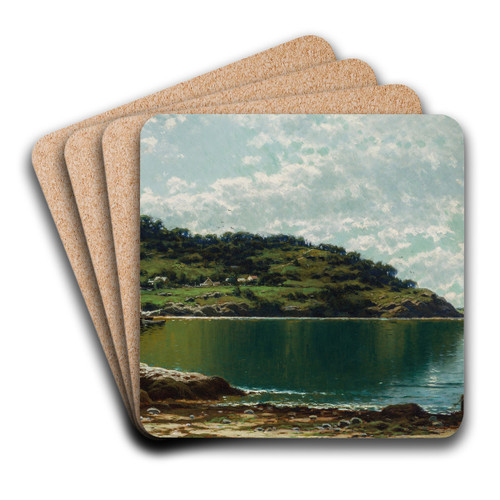Along the Maine Coast by Alfred Thompson Bricher Art Drink Coaster set