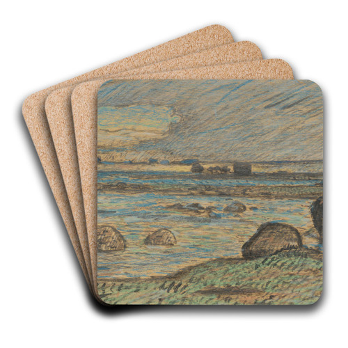 At the Beach by Nils Kreuger Art Drink Coaster set At the Beach by Nils Kreuger Art Drink Coaster set