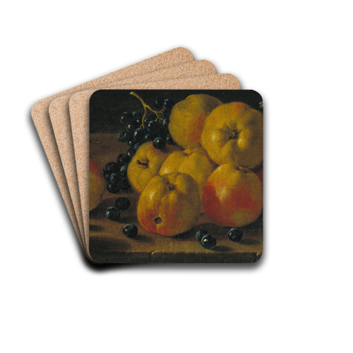 Still Life with Apples, Grapes and a Pot of Jam by Luis Melndez Drink Coasters - set of 4 Still Life with Apples, Grapes and a Pot of Jam by Luis Melndez Drink Coasters - set of 4