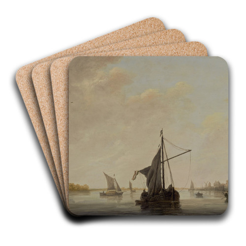 A View of the Maas at Dordrecht by Aelbert Cuyp Art Drink Coaster set