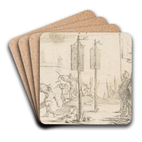 Siege of a City by Giovanni Battista Tiepolo Art Drink Coaster set