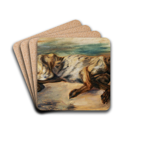 Etude d'apres un chien mort by Eugne Delacroix Drink Coasters - set of 4 Etude d'apres un chien mort by Eugne Delacroix Drink Coasters - set of 4
