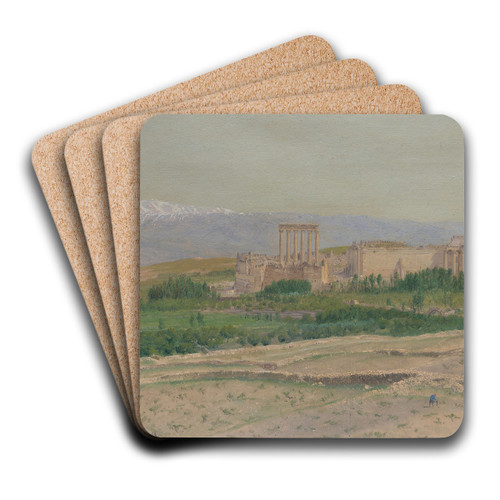 View of Baalbek by Frederic Edwin Church Art Drink Coaster set