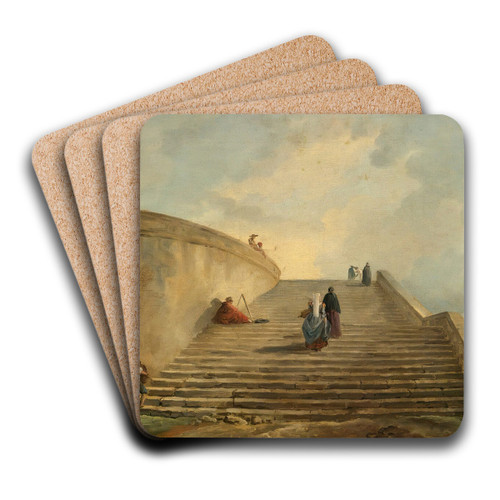 A Grand Staircase by Hubert Robert Art Drink Coaster set