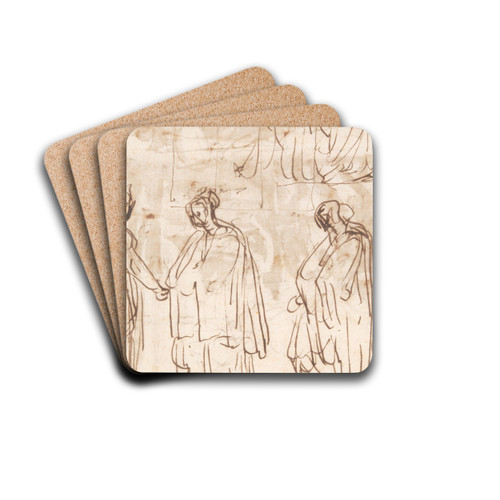 Heavily draped figures by Perino Del Vaga Drink Coasters - set of 4