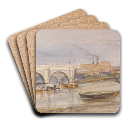 Westminster Bridge from the Lambeth Shore by Thomas Hollis Art Drink Coaster set