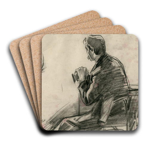 Twee toehoorders by Nicolaas van der Waay Art Drink Coaster set