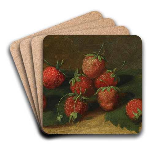 Study Of Strawberries by Paul-Jacques-Aim Baudry Art Drink Coaster set
