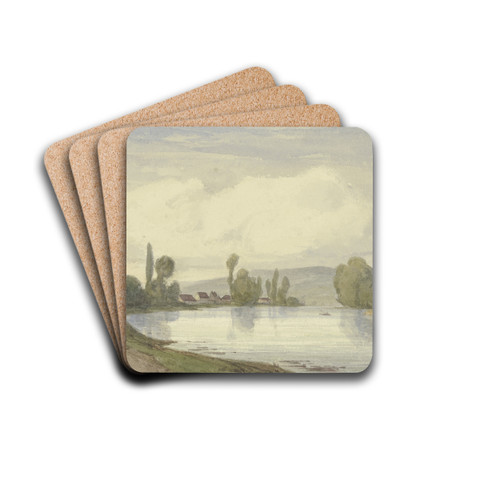 Seine-Ufer bei Fontainebleau by Peter Burnitz Drink Coasters - set of 4