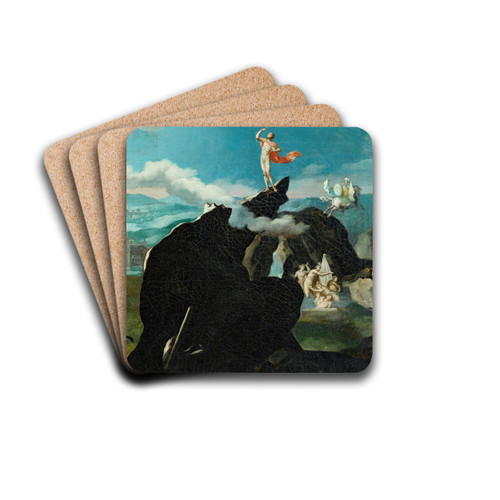 Allegory of summer with godson the mount olympe by Fontainebleau School Drink Coasters - set of 4