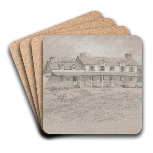 Sketch of a countryhome by Edwin Austin Abbey Art Drink Coaster set