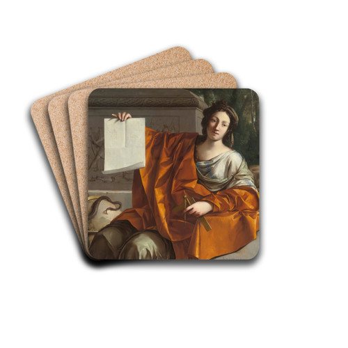 Allegory Of Geometry by Laurent de la Hyre Drink Coasters - set of 4