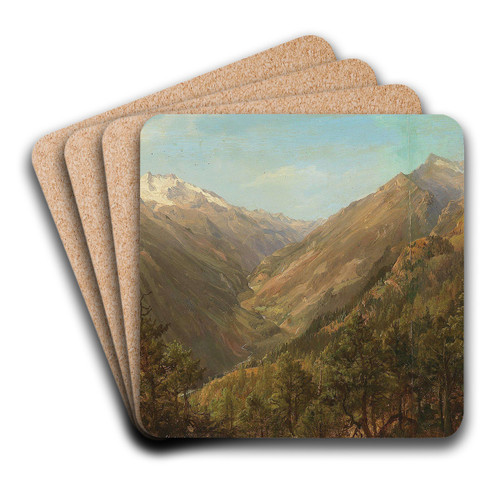 View From Thrl Into The Molda Valley With The Hochalpenspitz by Anton Schiffer Art Drink Coaster set