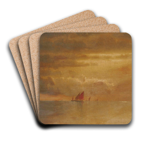 Fishermen on the Venetian Lagoon by William Stanley Haseltine Art Drink Coaster set