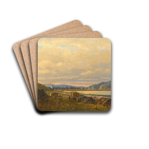 View Of Verkh-Neivinsky by Petr Petrovich Vereshchagin Drink Coasters - set of 4 View Of Verkh-Neivinsky by Petr Petrovich Vereshchagin Drink Coasters - set of 4