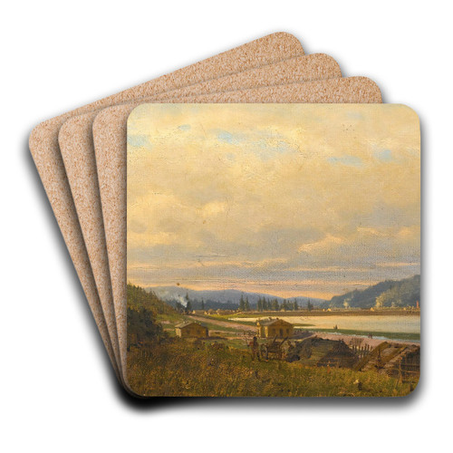 View Of Verkh-Neivinsky by Petr Petrovich Vereshchagin Art Drink Coaster set View Of Verkh-Neivinsky by Petr Petrovich Vereshchagin Art Drink Coaster set