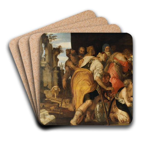 The Anointment Of David by Paolo Veronese Art Drink Coaster set