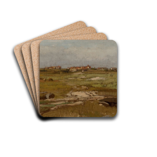 Marsh Landscape by Dwight W. Tryon Drink Coasters - set of 4