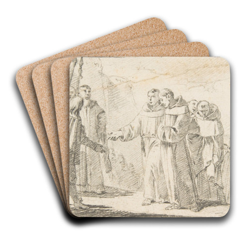 Reception of Monks at a City Gate by Giovanni Battista Tiepolo Art Drink Coaster set