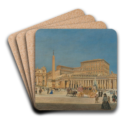 St Peter's Square, Rome) by Rudolf von Alt Art Drink Coaster set