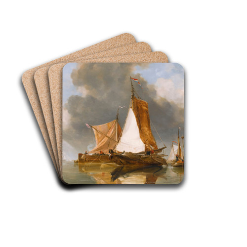 A Dutch Calm, Zuider Zee Fishing Craft by Edward William Cooke Drink Coasters - set of 4 A Dutch Calm, Zuider Zee Fishing Craft by Edward William Cooke Drink Coasters - set of 4