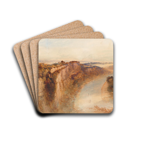 View on the River Wye, Looking towards Chepstow by John Martin Drink Coasters - set of 4