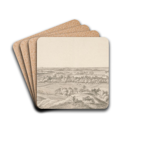 Landscape; The Dunes nearHarlem by Antonie Waterloo Drink Coasters - set of 4