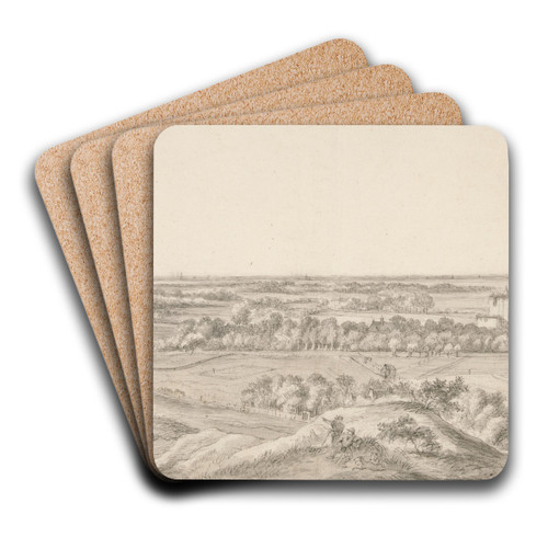 Landscape; The Dunes nearHarlem by Antonie Waterloo Art Drink Coaster set