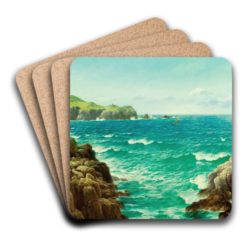 Sea Cliffs by David James Art Drink Coaster set